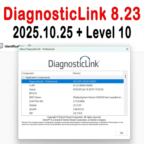 Herramienta de Calibración de Diagnóstico DDDL 8.23 SP1 [12.2025]+ DDCT + DDRS + DDEC Detroit Diesel para Freightliner GHG17 GHG21 EPA07 EPA