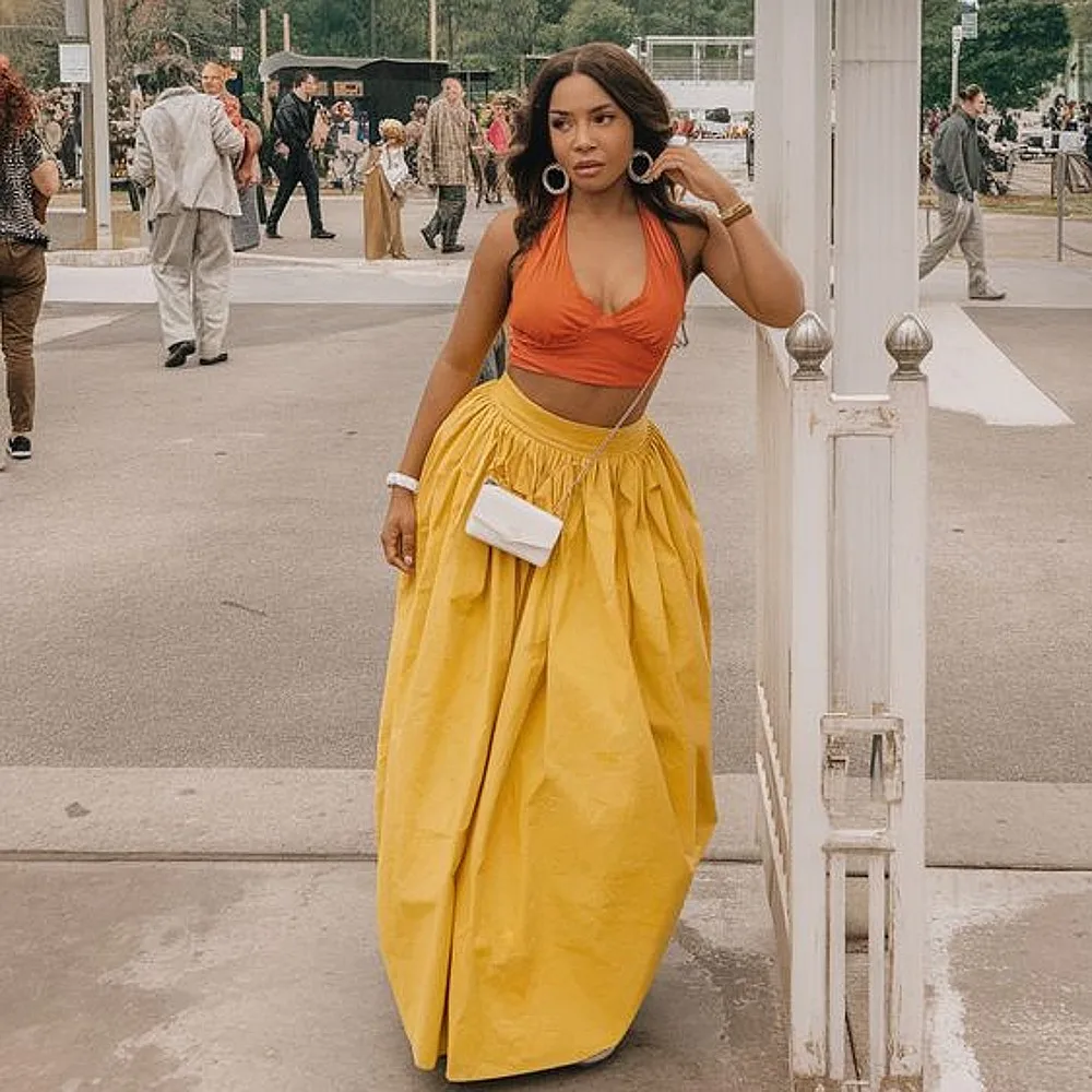 

Custom Made Maxi Skirt Formal Women Elastic Waist Satin Long Party Skirt Formal Girls Holiday Skirt For Photoshoots