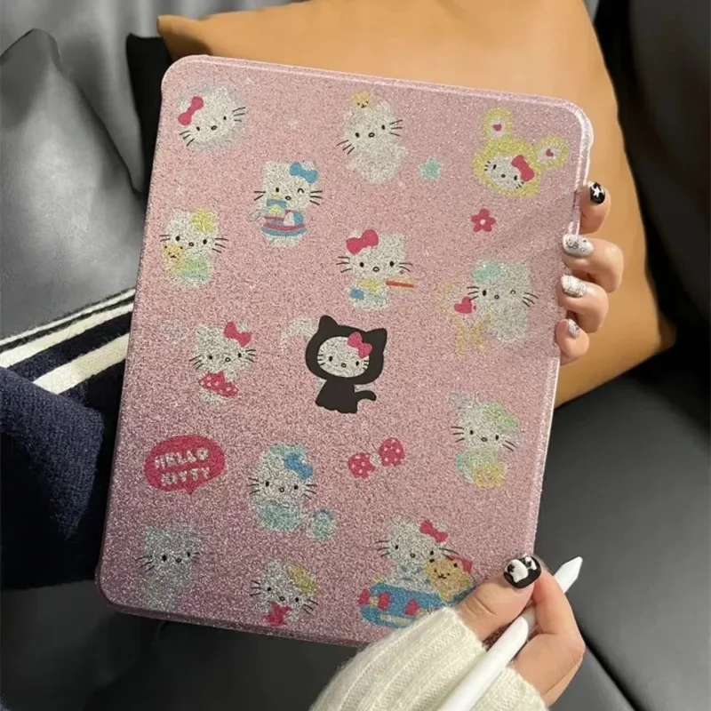 Hello Kitty IPad Protective Case Anime for Air1/2/3/4th Generation IPad 5/10th Generation Mini6 IPad Pro Flip Stand Tablet Case