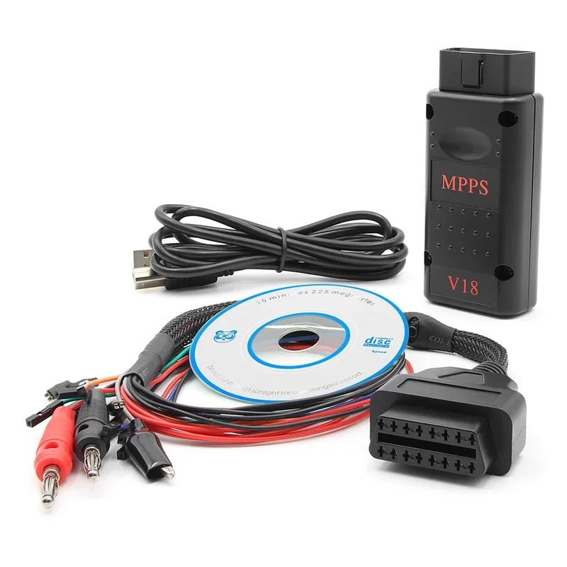 MPPS V18 Unlocked Version ECU Chip Calibration OBD2 Automatic Diagnostic Tool ECU Adjustment Flasher with Three Core Splitter