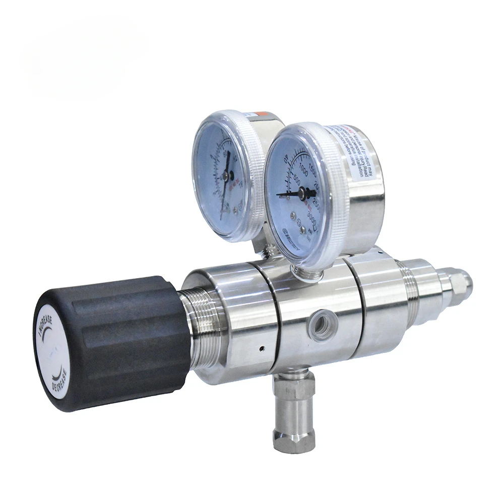 Stainless Steel Oxygen Gas Dual-stage Cylinder Pressure Regulator with Gauge