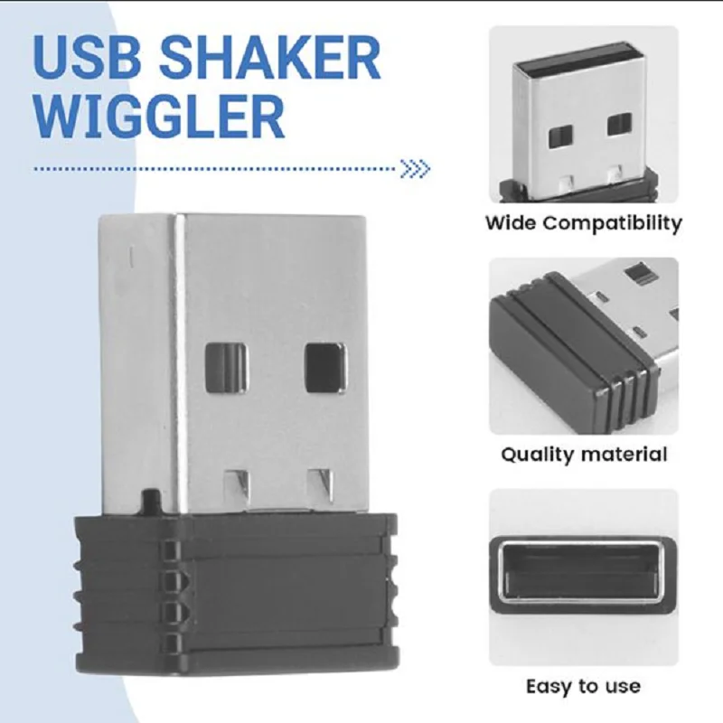 HIHI Mouse Jigglers Mover Undetectable Automatic USB Port Shaker Wiggler for Laptop Keeps Computer Awake Mouse Movement Black