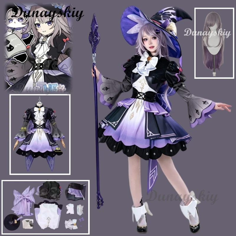 

The Herta Little Black Tower Cosplay Outfit Honkai Star Rail Cute Cat Style Full Set Costume and Wig for Anime Game Roleplay