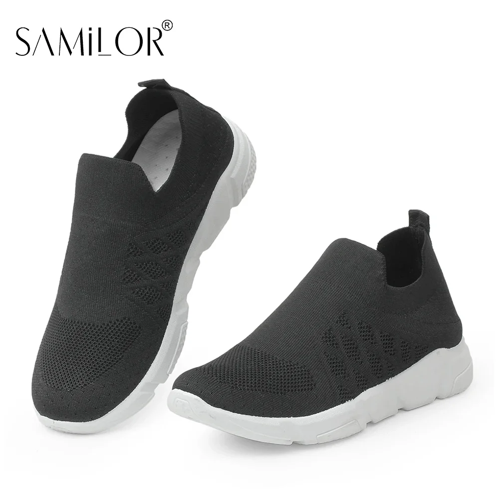 Samilor Shoes For Women 2024 New Casual Fashion Running Shoes Flying Woven Breathable Women\'s Shoes Soft Sole Trend Sneakers