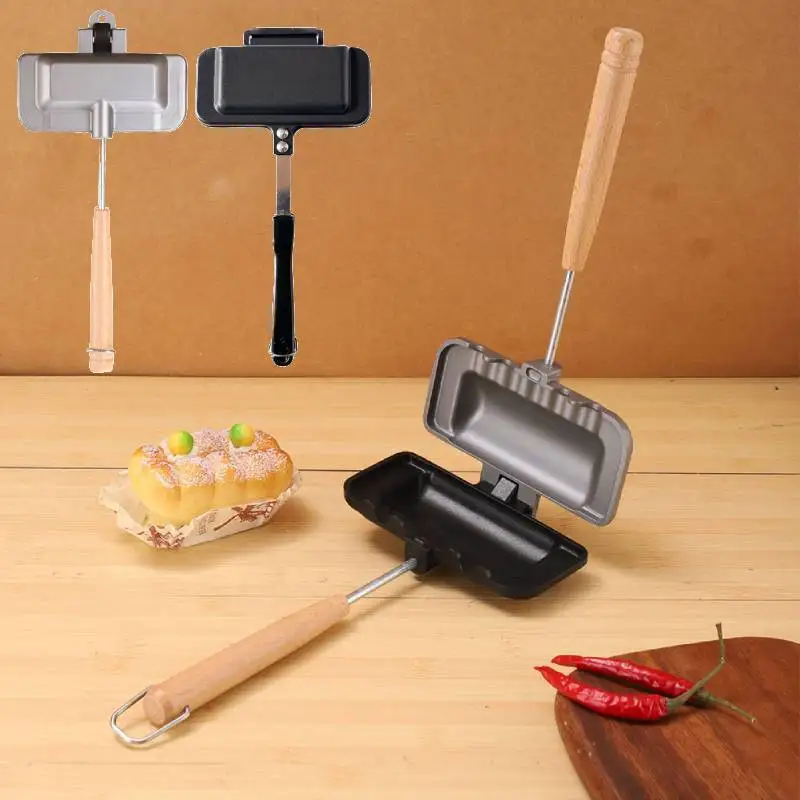 Sandwich Machine Non Stick Aluminum Alloy Double-Sided Bread Toast Breakfast Maker Machine Grill Frying Pan Hot Dog Toaster