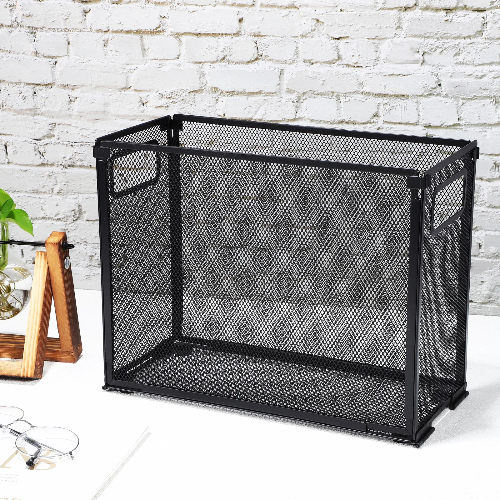 

File Box Holder Folder Organizer Folding Desktop Metal Holders Racks for Office