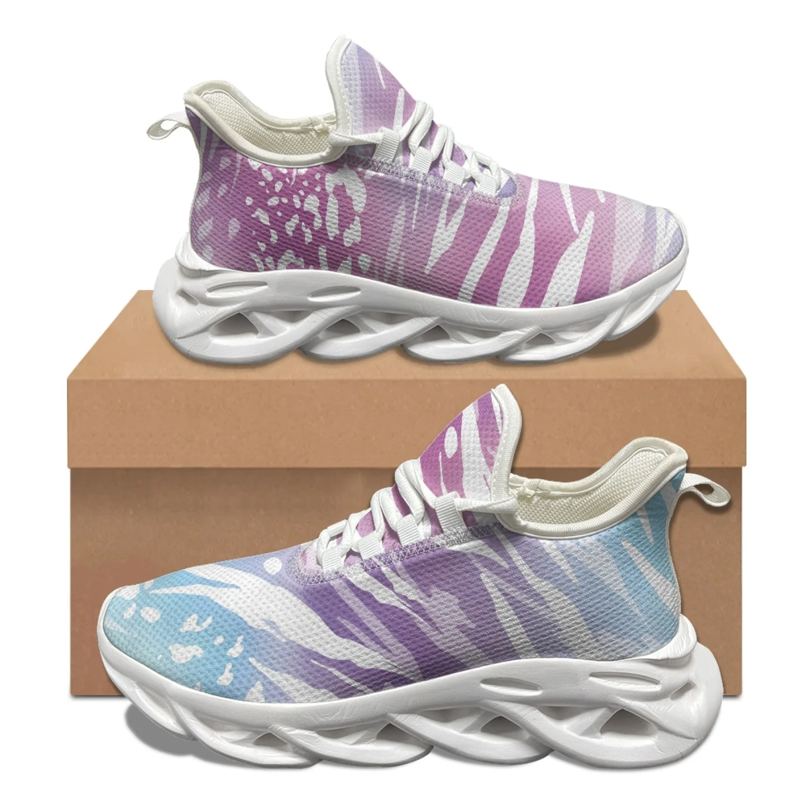 XIXIRIMIDO Blade Running Shoes Women's Lightweight Sneakers Men's Commuter Comfort Breathable Soft Lightweight Abstract Geometry