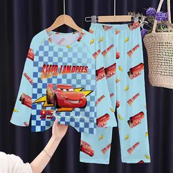 Disney Cars Kids Pajama Sets Trendy Adorable Cartoon Print Children Nightwear Set Comfortable Suitable Indoor Clothes Autumn