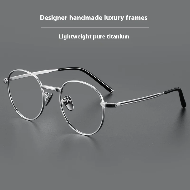 

Japanese Style Titanium+Alloy Eyeglasses Oval Frame Classical Vintage High Quality Round Designer Prescription Glasses Golden