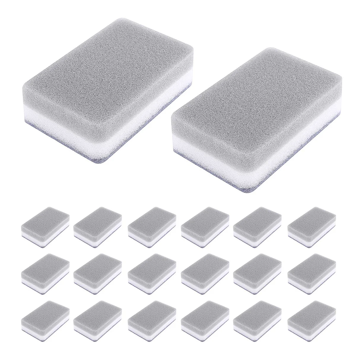 Heavy Duty Scrub Sponges,Dual-Sided Dishwashing Sponge for Kitchen,Multi-Use Deep Cleaning Scrub Sponge,Gray 20 Pcs