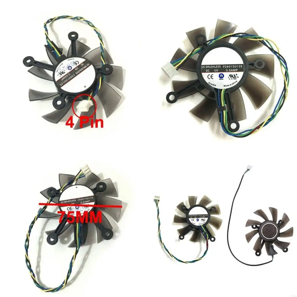 

C90F 75 мм FD8015U12S DC12V Замена вентилятора охладителя для 560 GTX550TI HD7850 Радиатор охладителя HD7850