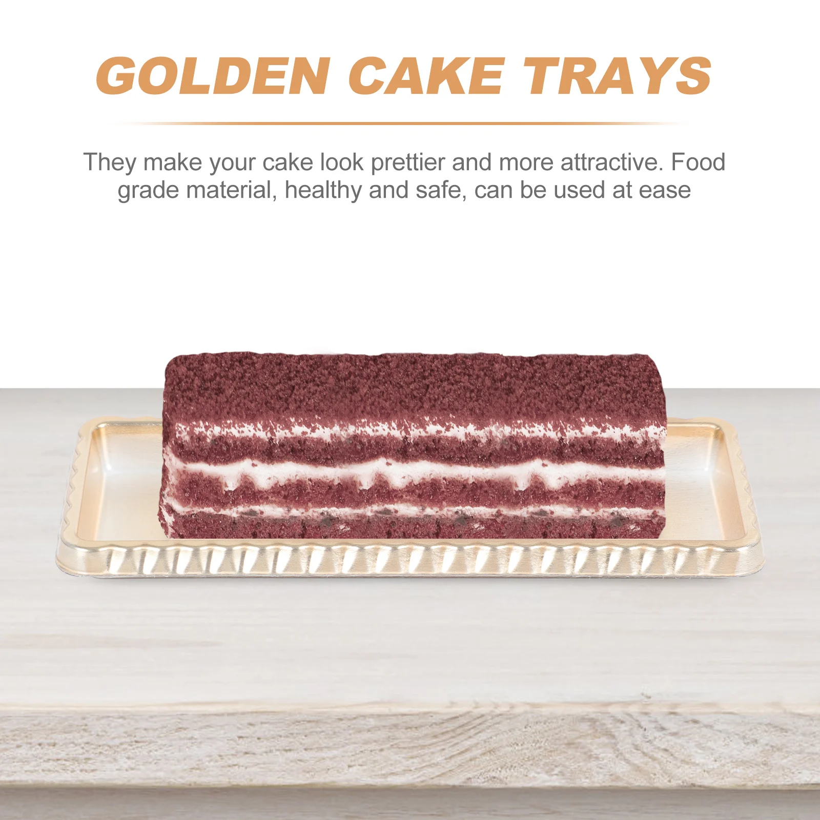

20pcs Rectangular Cake Pads Golden Base Trays Sturdy Dessert Holding Boards For Weddings Birthdays Baking Supplies Food Grade