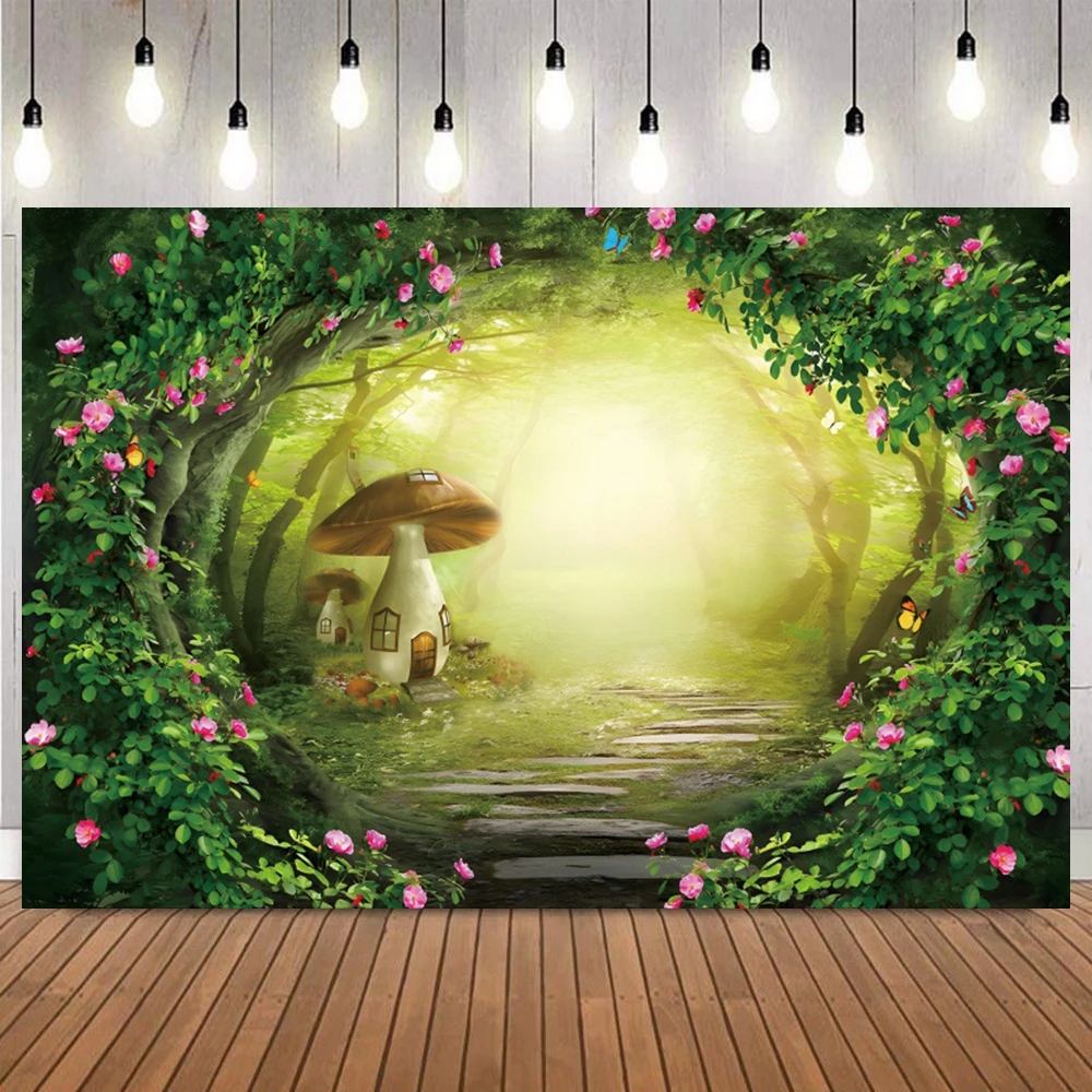 

Мечтательная арка, лесная сцена, фон для фотосъемки, волшебный грибной дом, сказочная дорожка, домашний декор, детский душ, портретный фотофон