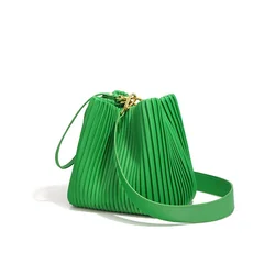 Luxury Brand Cow Genuine Leather Female Shoulder Bags With Strap Designer Bucket Women Handbags Newest Leather Tote Bag