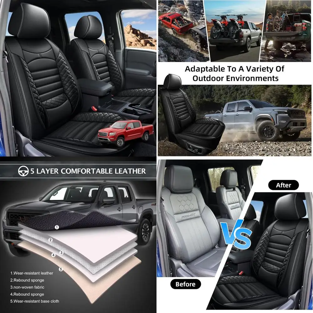 

Изготовленные на заказ водонепроницаемые кожаные чехлы на сиденья Nissan Frontier 2009-2025 гг., подходят для экипажа, расширенной кабины, обычных тележек с кабиной