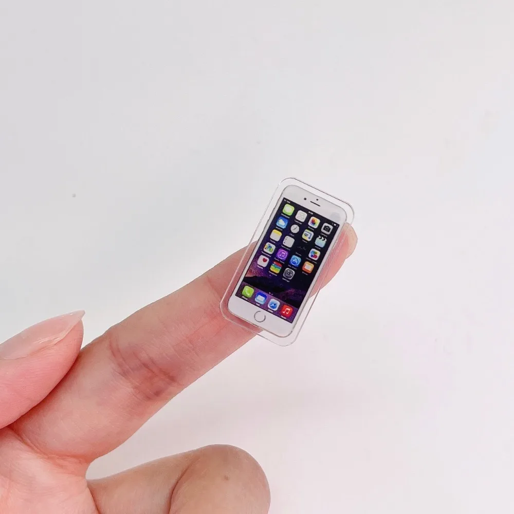 Casa de muñecas en miniatura para mujer, artículos en miniatura, accesorios para casa de muñecas, teléfono móvil, 1:12