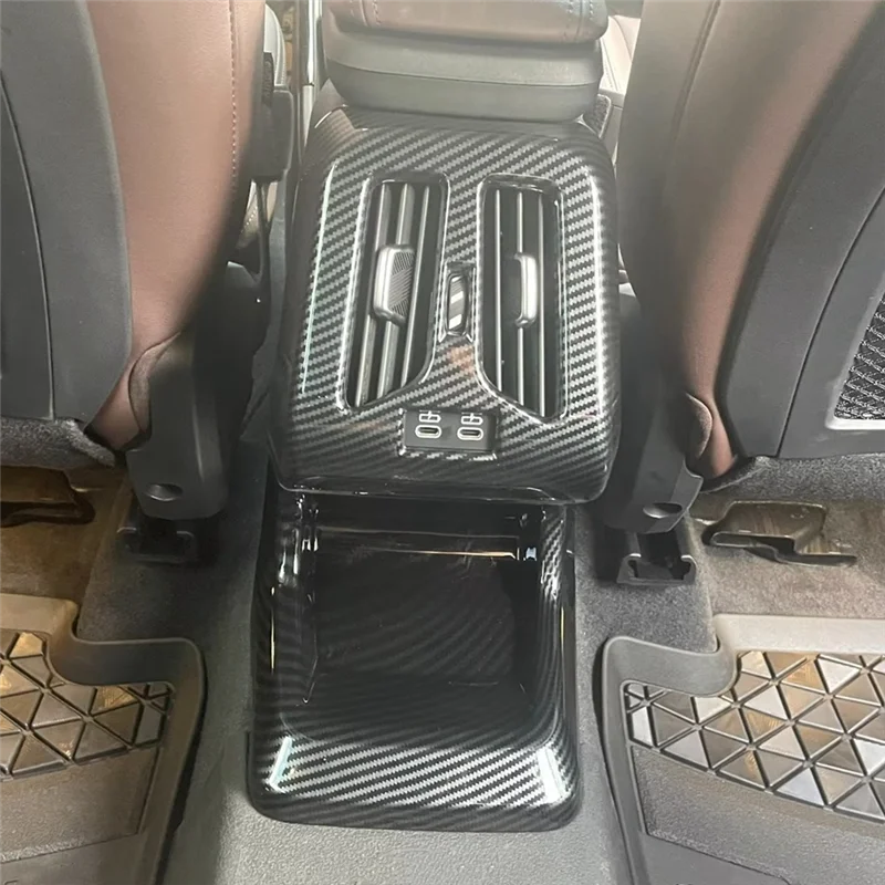 Voor BMW X1 U11 2023 2024 Auto Achter Airconditioning Outlet Vent Cover Trim Sticker Onderdelen Accessoires-ABS Koolstofvezel