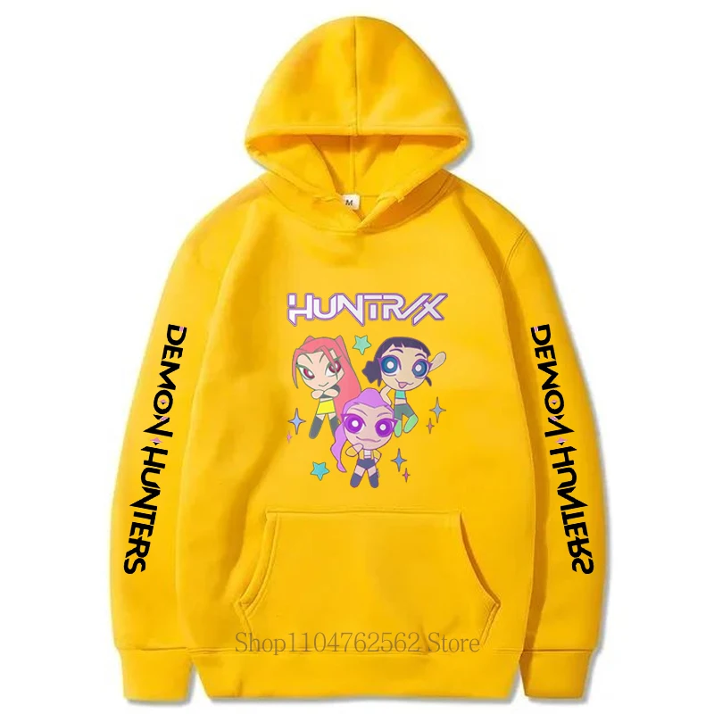 Kpop Demon Hunter Casual moda dibujos animados Animal estampado Sudadera con capucha mujeres Otoño Invierno polar manga larga Tops pulóver sudaderas
