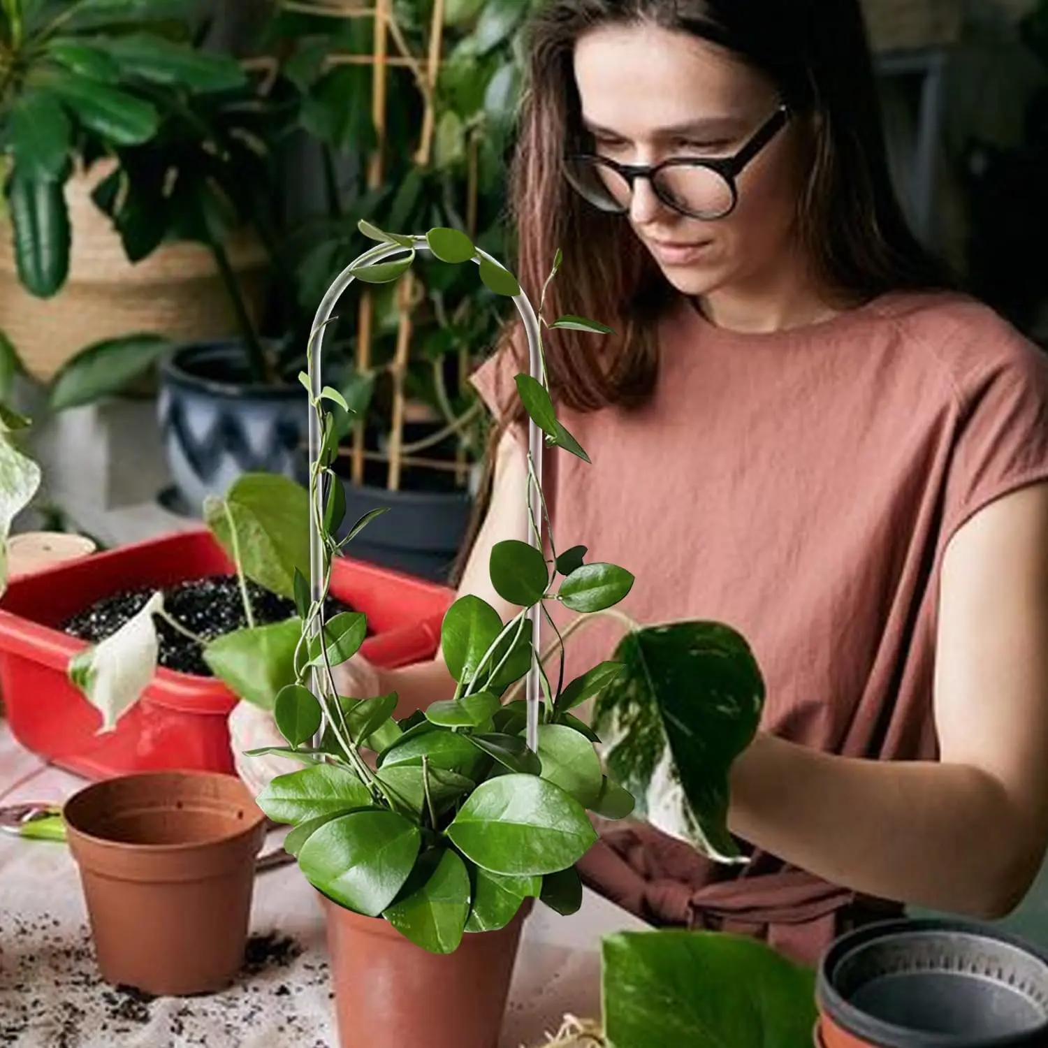 2/4PCS Transparent U-shaped Acrylic Plant Climbing Frame, Support Structure Specially Designed For Plants