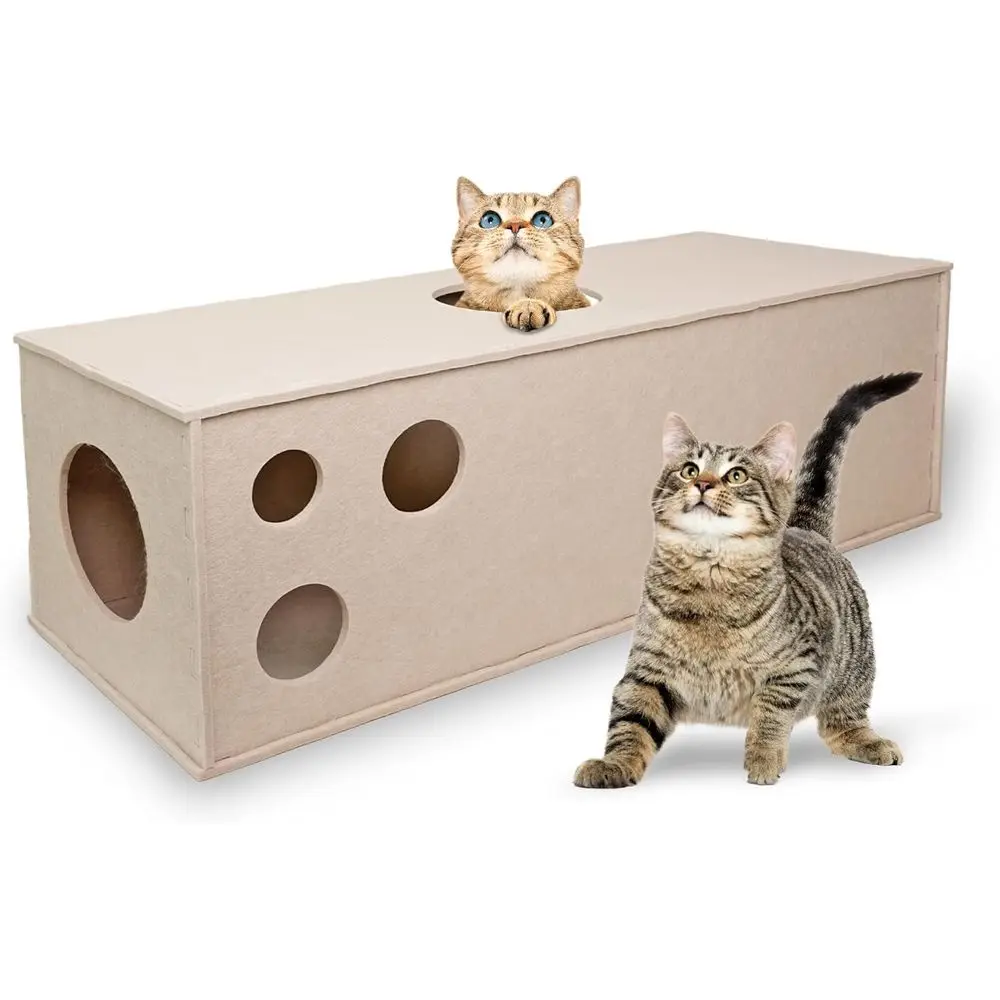 

Тоннели для кошек, для домашних кошек, игровой тоннель-убежище «Кук-ку», прямой тоннель-лежанка, интерактивные игрушки-кубы для кошек