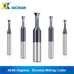 Dovetail Milling Cutter 45/60 Degrees T Slotting Milling Bit 1.5-16mm Carbide End Mill Metal Machining Milling Tool