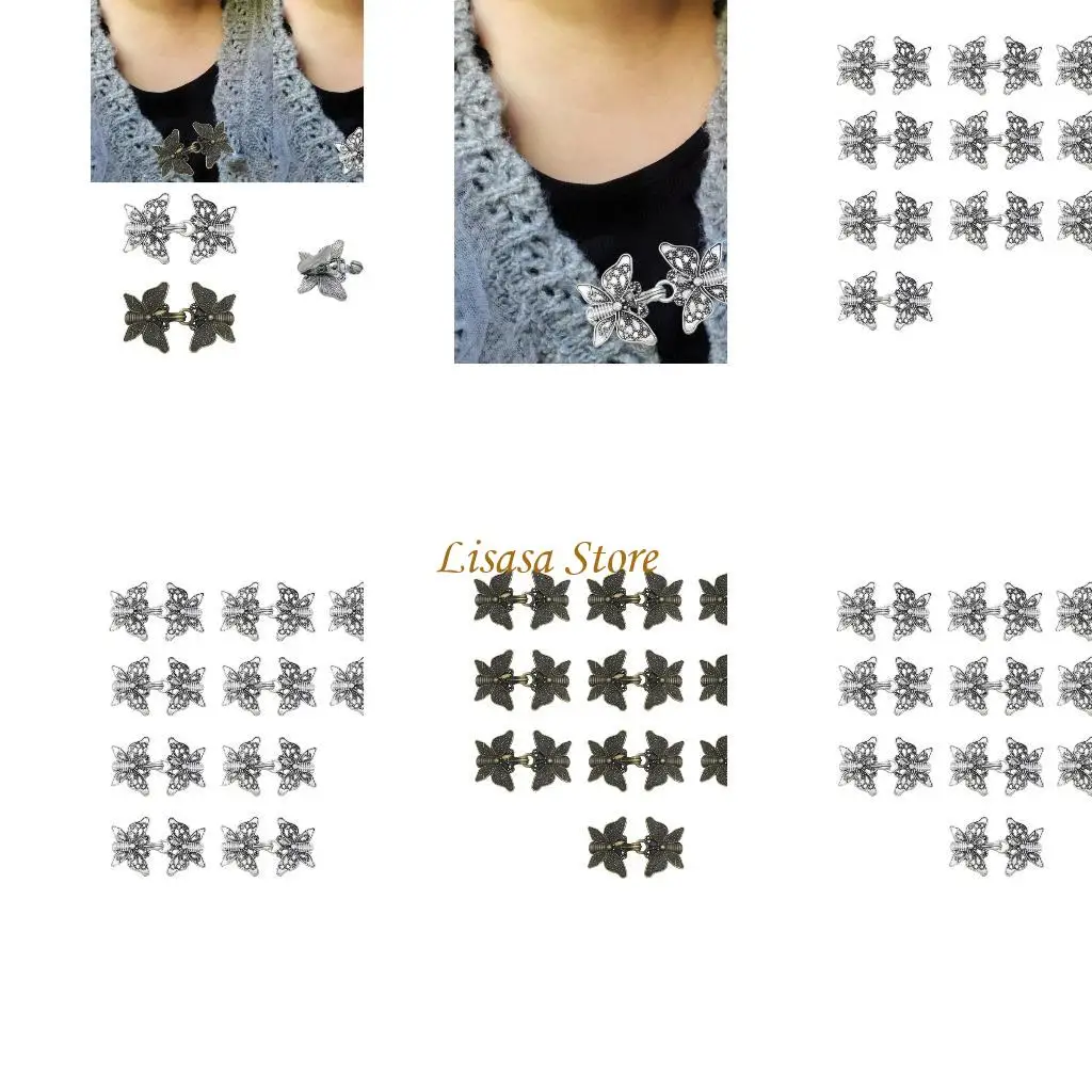 

M6CC Cardigan Clip Elaborate Butterfly Clasp Dress Shirt Brooch Clip for Girl Women
