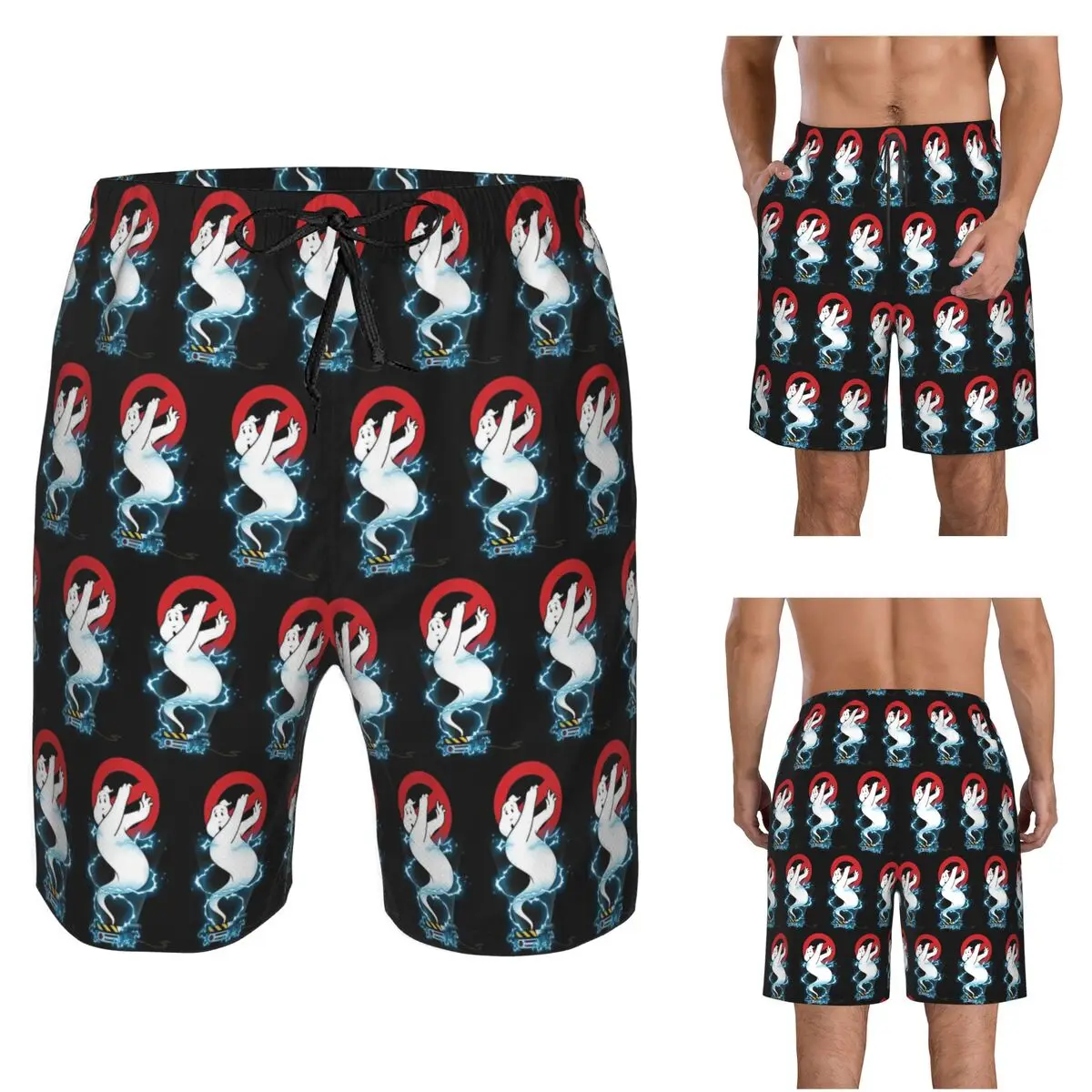Ghostbusters Logo Trunks Beach Board Shorts Casual Quick Dry Swim Summer Men Pants