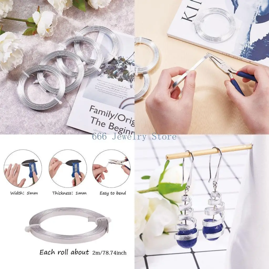 

F2TD High Quality 5mm Soft Silver Aluminium Wire For Bracelet Necklace Jewelry Making Beading Wire DIY Craft Accessories