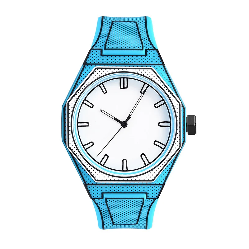 Men's Anime-Inspired Fashion Sketch Watch Minimalist Creative Worm Design Stylish and Durable Sports Watch for Men