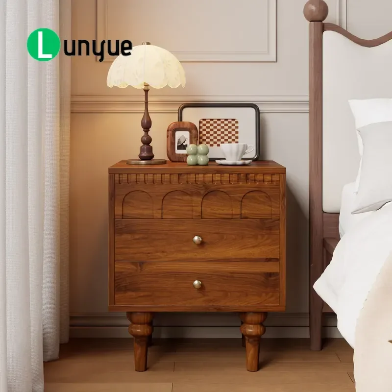 Modern Grey Bedside Table with Drawers Bedroom Nightstand Storage Furniture for Living Room Home Decor Space Saving Design