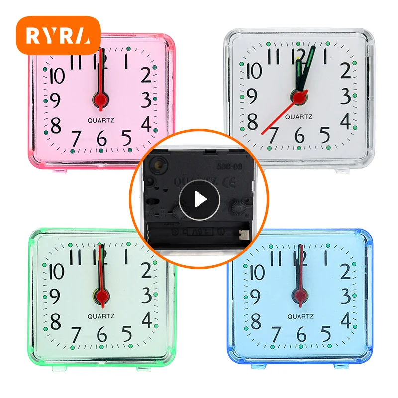 Mini Square Small Bed Alarm Clock Transparent Case Digital Alarm Clock Children Student Desk Table Clock Accessoryies Tools