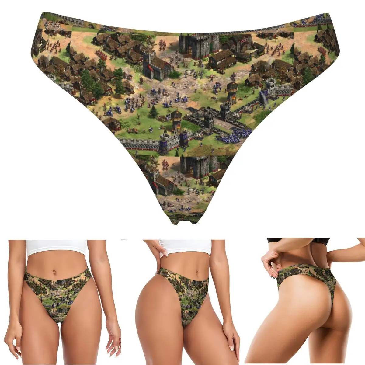 Culottes G-string personnalisées Age Of Empires 2 Epic Battle, respirantes, extensibles, confortables pour femmes