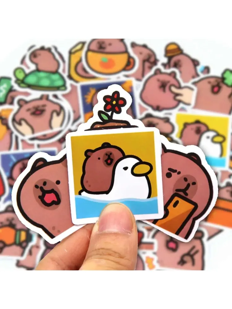AliExpress None 120pcs Capybaras Stickers Cartoon Cute Decals Toy Stationery Guitar Phone Bicycle Laptop Luggage Car Graffiti Kids Sticker