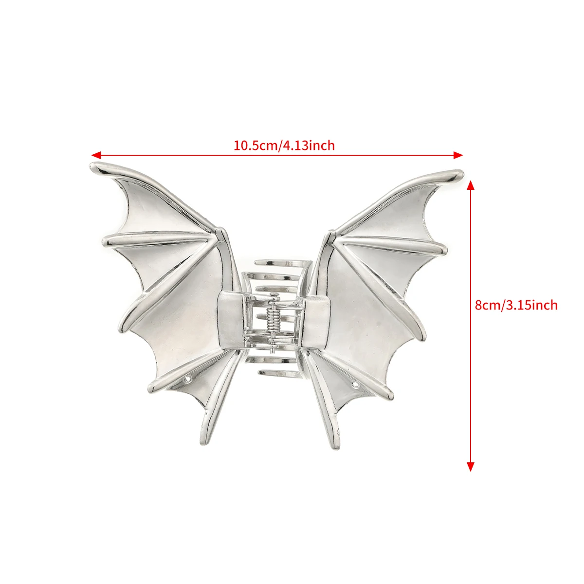 AWAYTR jepit rambut kelelawar perak cakar paduan jepit rambut ekor kuda Crab untuk wanita hadiah aksesori rambut anak perempuan