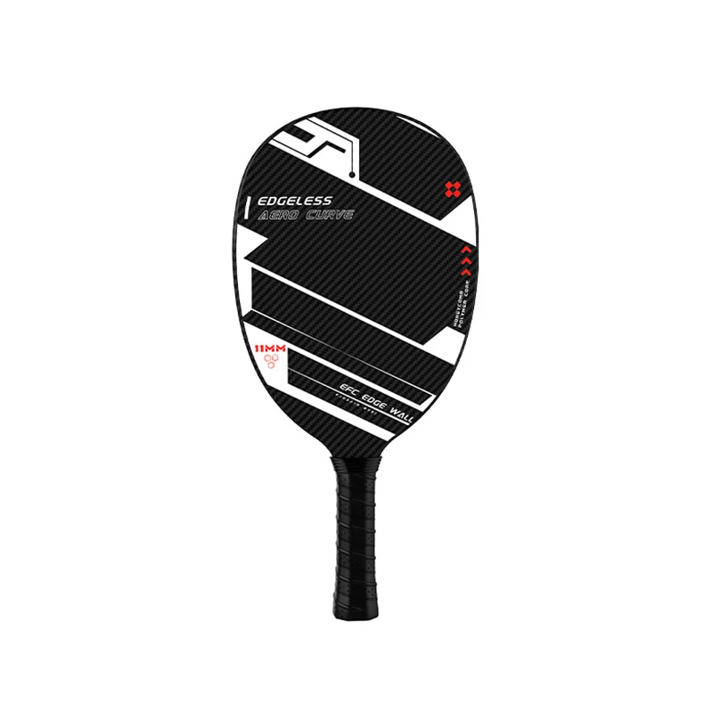 High Quality Lightweight 11MM Thickness Long Grip Hot press Integrated Carbon Fiber Pickleball Paddle