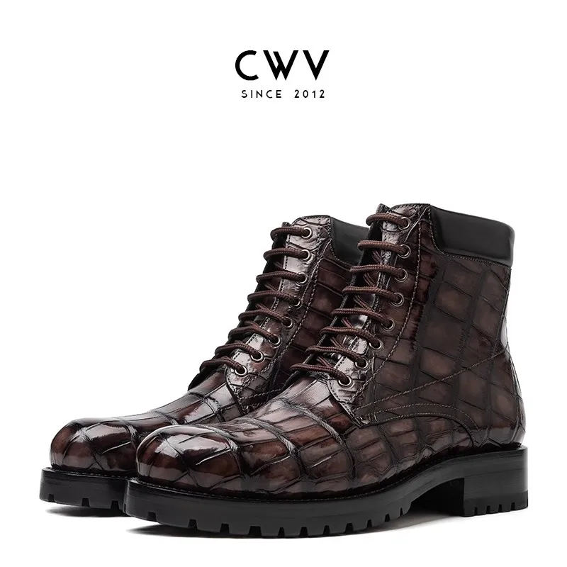 CWV men crocodile shoes male boots