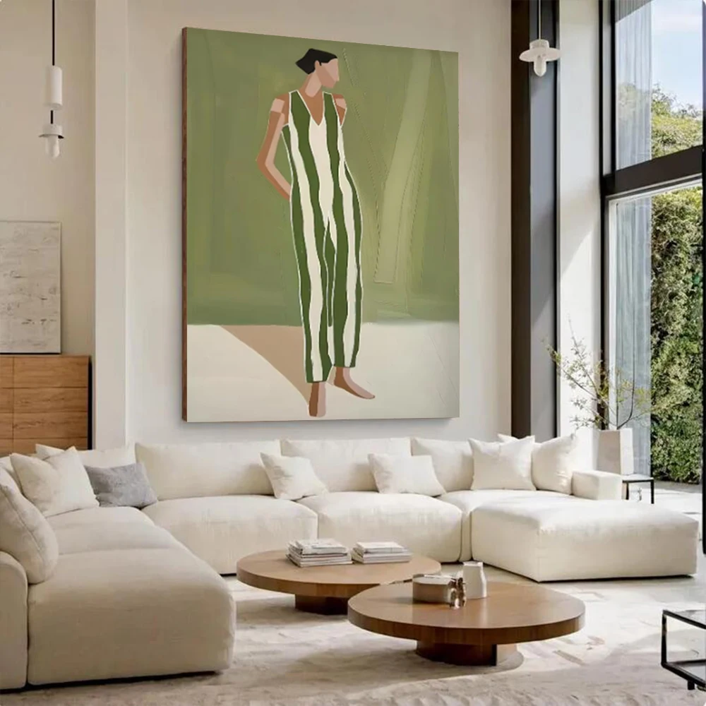 Modern Abstract Hand-Painted Oil Painting on Canvas French Aesthetic Living Room Wall Art Picture Decor Unique Mural for Home