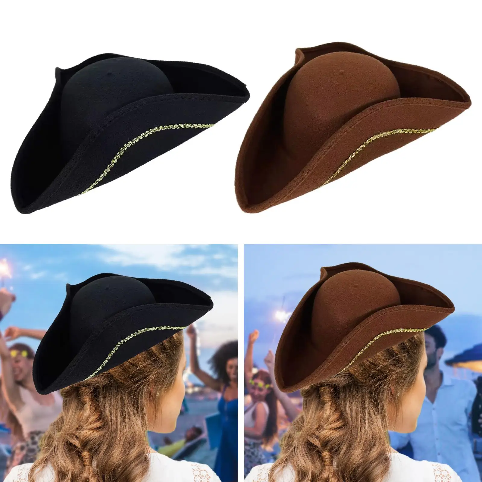 Pirate Hat Headpiece for Adults, Men Women for Cosplay Party Role Playing