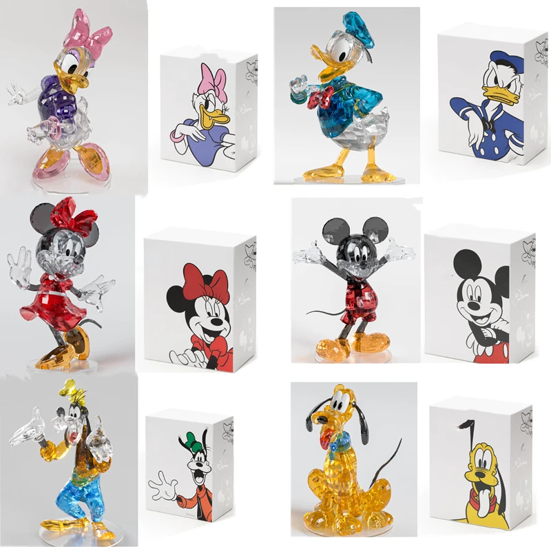 Mickey And Minnie Educational Toys Building Blocks Three-Dimensional Crystal Assembled Doll Ornaments Toys Men And Women Gifts