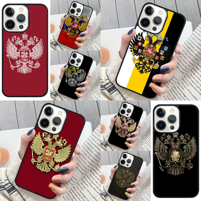 Russia Russian Coat Of Arms Phone Case Cover for iPhone 16 12 mini 11 13 14 15 Pro Max SE 2020 for Apple 7 8 Plus Coque