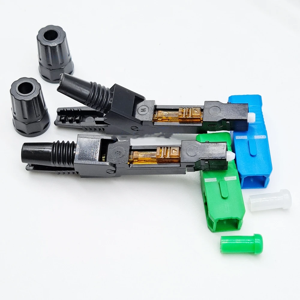 Fiber Optic Connector SC APC Single Mode Reusable Fast Fiber Embedded Connector 58mm FTTH Tool Cold Fiber Optic Equipment