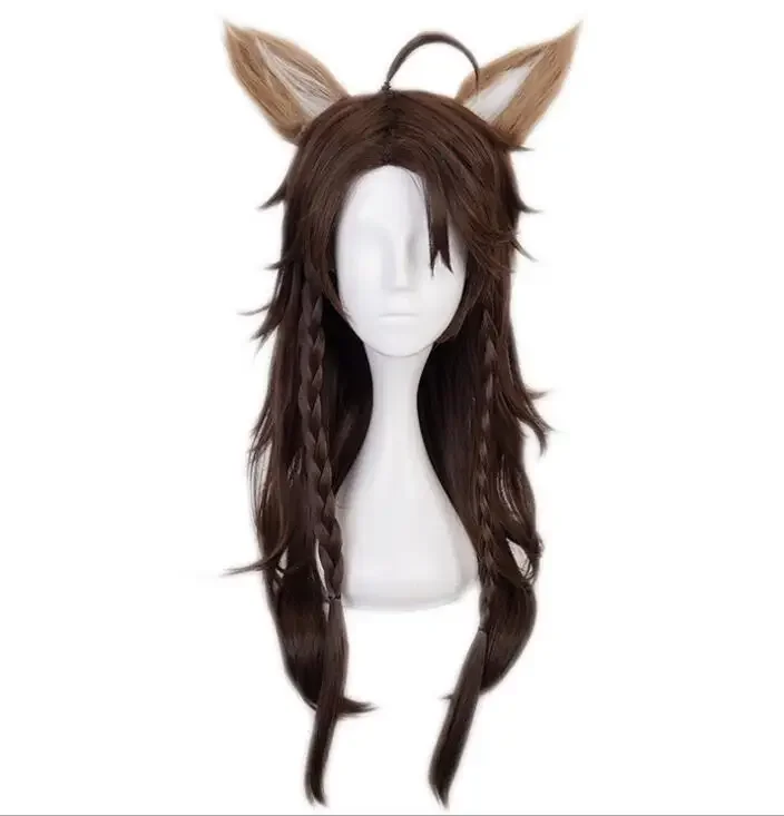 Long Braids Wig With Ears Cosplay Game Kingscholar Costume Heat Resistant Movie Hair Men Women