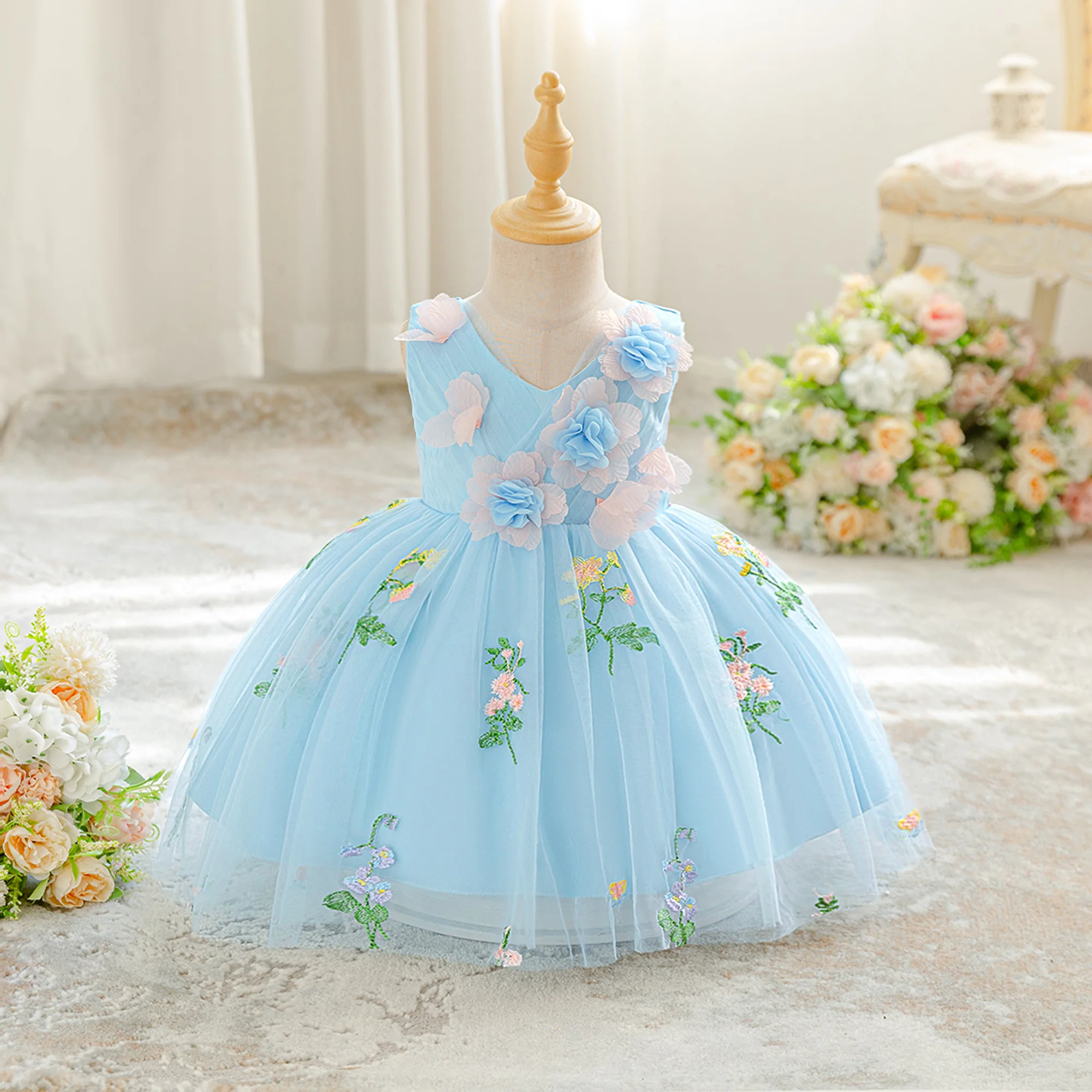 Yaz Çiçek Partisi Bebek Kız El - Toddler Girl Tulle Party Dress incelemesi ve fiyatı