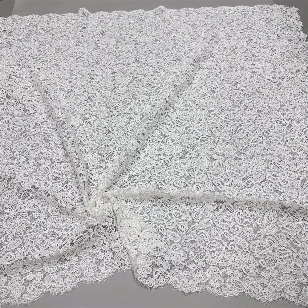 2026 Afrikanischer Stoff Luxuriöse Hochwertige Spitze Wasserlösliche Bestickte Modische Weiche Weiße Spitze 5 Yards – Detail 7