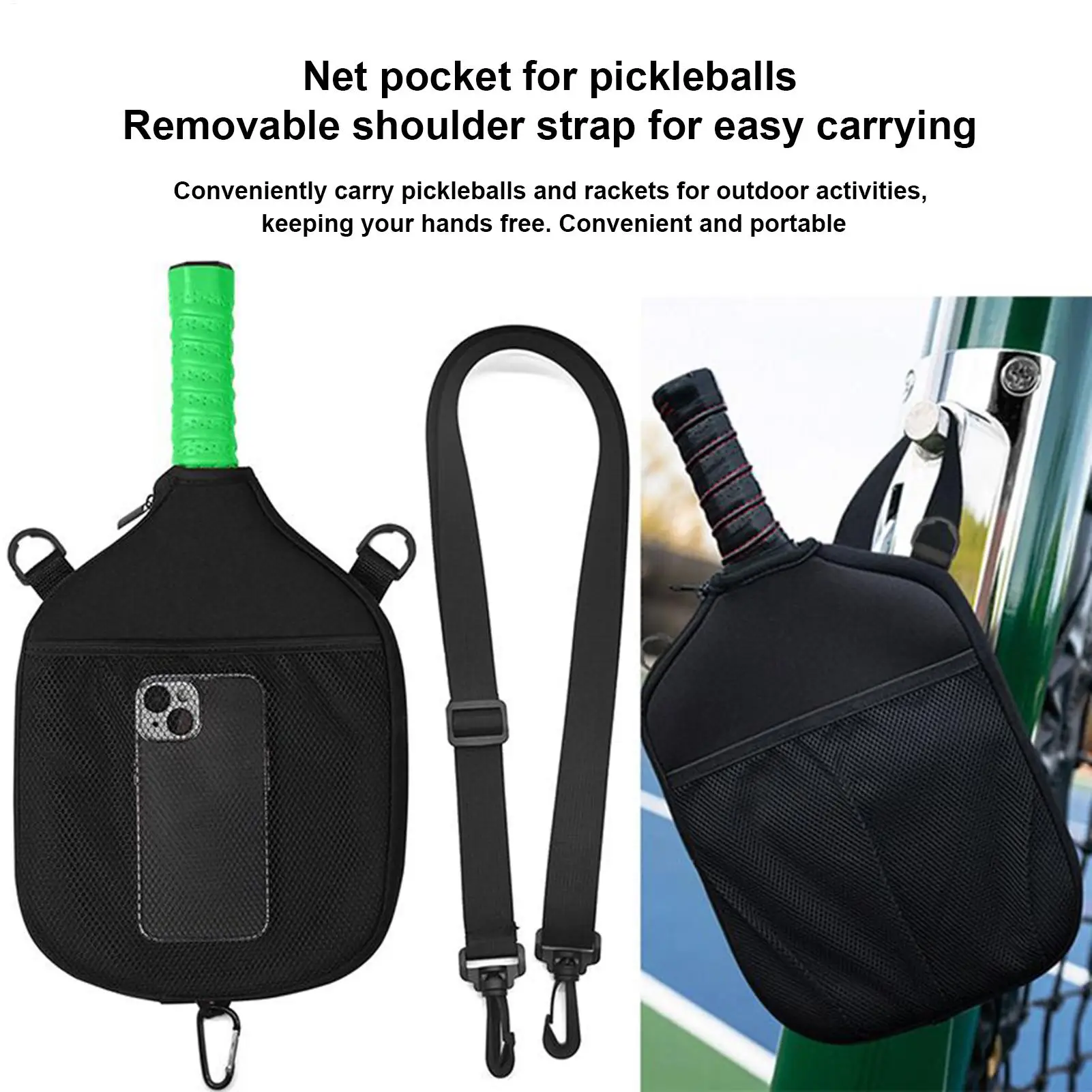 Waterproof Pickle&ball Paddle Tote Bag Sports Backpack With Zipper, Players Coaches Beginners Training Fitness Essential