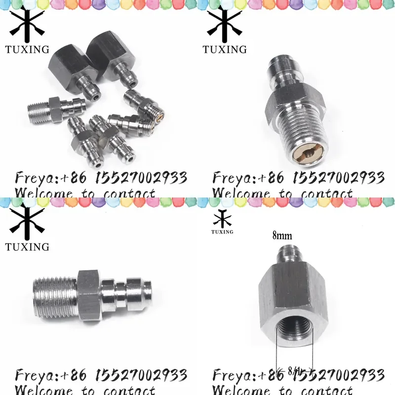 8Mm quick connection male, stainless steel 1/8 M10 * 1 male, high pressure air pump cylinder inflation connector