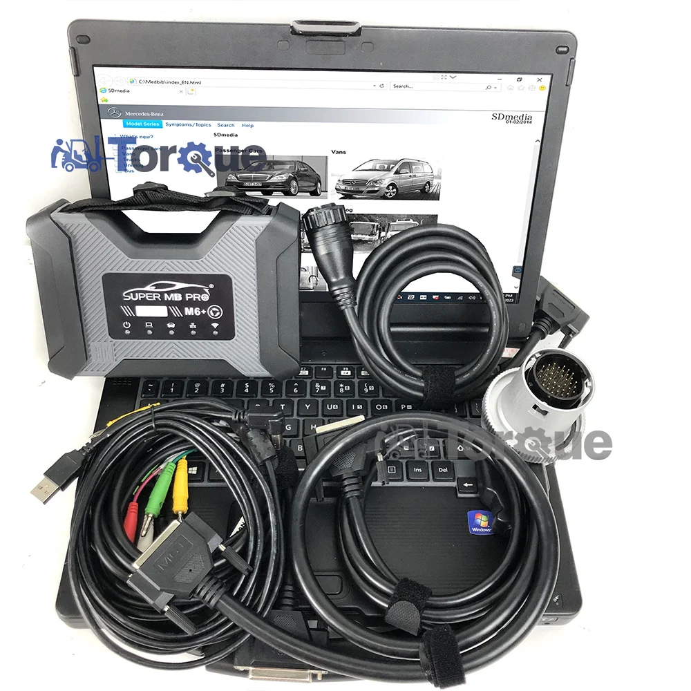 For SUPER MB PRO M6 PC with Multiplexer + Lan + OBD2 16pin Main Test SSD Wireless Star Diagnosis Tool With CF53 laptop