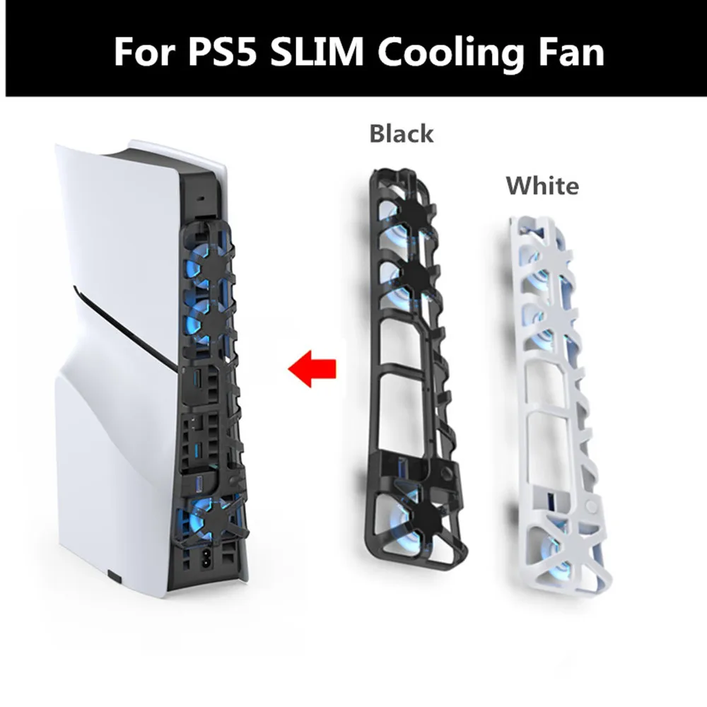 PS5 Slim Accessories Cooling Fan For Play Station 5 Slim Console Cooling Fan 3 Rotating Speed LED Light USB3.0 Hubs PS5 Slim