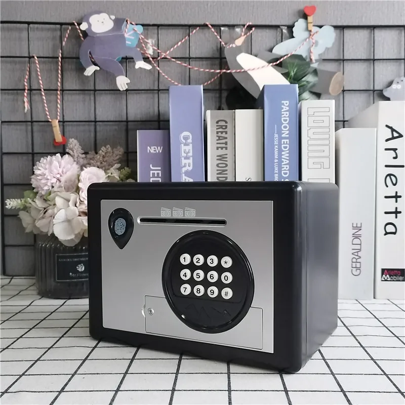 Household small children's music piggy bank storage change box roll money coin locker password mini safe
