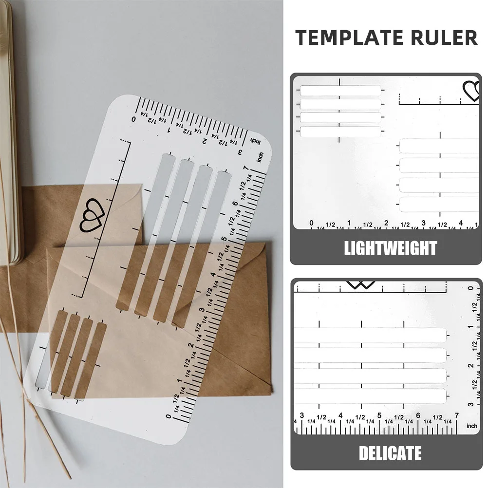 12Pcs Multi-Functional Letter Template Rulers Plastic Stencils for Journal Writing Envelope Addressing Calligraphy Drawing